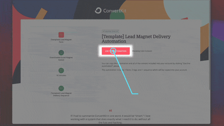 ConvertKit Visual Automation Template for lead magnets