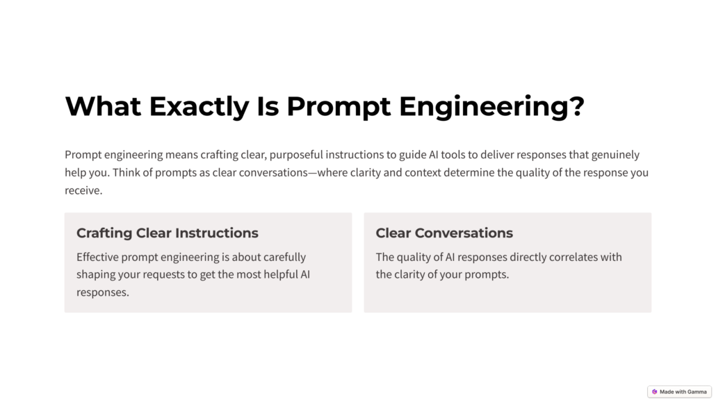 Understanding prompt engineering for effective AI communication. 