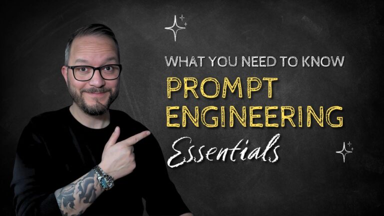 Prompt engineering essentials introduction on chalkboard background.