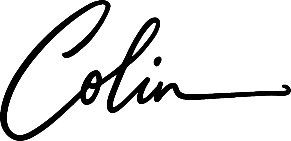 Cursive signature of the name Colin.