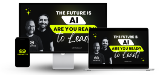 AI future leadership promotional image across devices