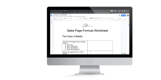 Sales Page Worksheets